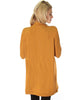 Brushed Micro Fiber Long-Line Mustard Cardigan - Back Image