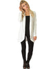 Brushed Micro Fiber Long-Line Ivory Cardigan - Full Image