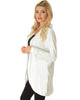 Brushed Micro Fiber Long-Line Ivory Cardigan - Side Image