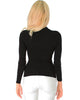 Glamorous Ribbed Black Long Sleeve Cut-Out Top - Back Image