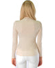 Glamorous Ribbed Taupe Long Sleeve Cut-Out Top - Back Image