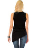 Assymetrical Ribbed Black Tank Top - Back Image