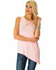 Assymetrical Ribbed Pink Tank Top - Main Image