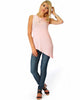 Assymetrical Ribbed Pink Tank Top - Full Image