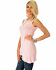 Assymetrical Ribbed Pink Tank Top - Side Image