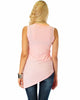 Assymetrical Ribbed Pink Tank Top - Back Image