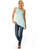 Assymetrical Ribbed Aqua Tank Top - Full Image