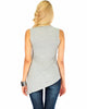 Assymetrical Ribbed Grey Tank Top - Back Image