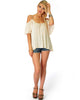 Sweet Escape Ivory Open Shoulder Top - Full Image