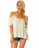 Sweet Escape Ivory Open Shoulder Top - Main Image