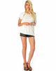 Check Out My Lace Accents Ivory Tunic Top - Full Image