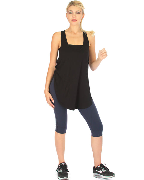 When the Wind Blows Racer-Back Black Tank Top