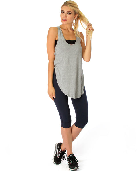 When the Wind Blows Racer-Back Grey Tank Top