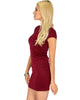 Show Off Burgundy Bodycon Dress - Side Image