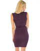 Cocktail Hour V-Neck Purple Bodycon Dress - Back Image