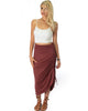 Tie That Knot Fold Over Marsala Maxi Skirt - Full Image