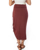 Tie That Knot Fold Over Marsala Maxi Skirt - Back Image