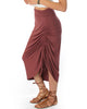 Tie That Knot Fold Over Marsala Maxi Skirt - Side Image