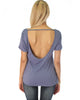 Open Back Blue Tunic Top - Back Image