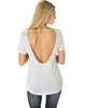 Open Back Ivory Tunic Top - Back Image