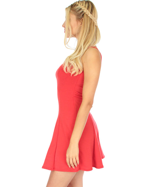 Flare Grounds Coral Skater Dress