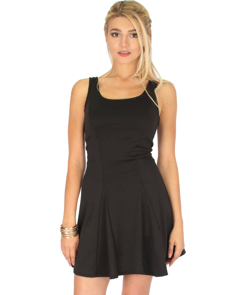 Flare Grounds Black Skater Dress