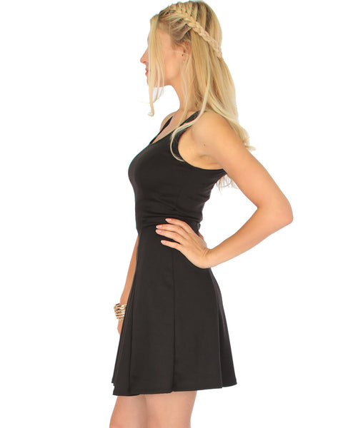 Flare Grounds Black Skater Dress