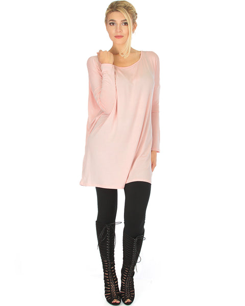 Better Together Over-Sized Long Sleeve Pink Tunic Top