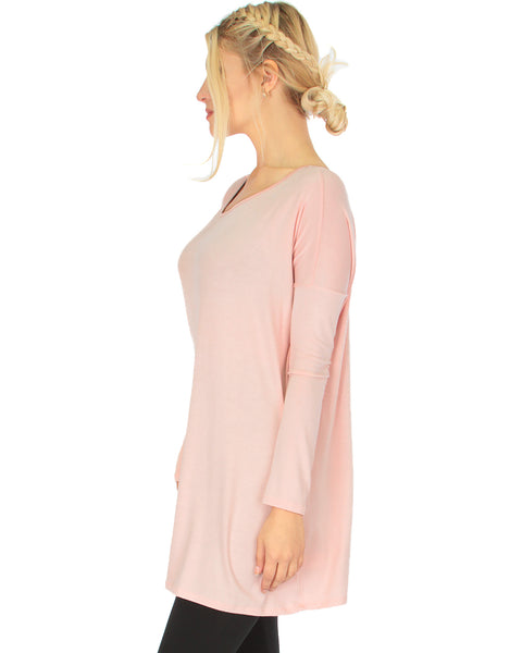 Better Together Over-Sized Long Sleeve Pink Tunic Top