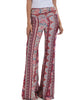 Lyss Loo Soft & Cozy Burgundy Paisley Fold Over Flare Pants - Lyss Loo