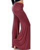 Fold-Over Palazzo Marsala Flare Pants - Side Image