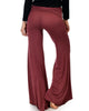 Fold-Over Palazzo Marsala Flare Pants - Back Image