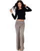 Fold-Over Palazzo Taupe Flare Pants - Lyss Loo