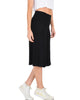 On The Lounge Fold Over Gaucho Black Capri Pants - Side Image