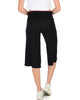 On The Lounge Fold Over Gaucho Black Capri Pants - Back Image