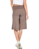 On The Lounge Fold Over Gaucho Taupe Capri Pants - Back Image