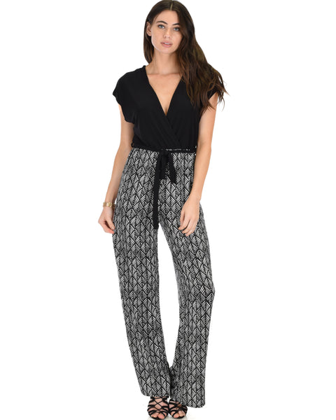 Many Moons V-Neck Black Jumpsuit