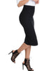 High Waist Black Pencil Skirt With Pockets - Side Image