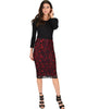 Live For The Night Burgundy Lace Pencil Skirt - Full Image