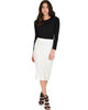 Live For The Night Ivory Lace Pencil Skirt - Full Image