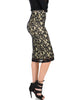 Live For The Night Taupe Lace Pencil Skirt - Side Image