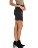 Keep It Moving Ruched Charcoal Pencil Skirt - Side Image