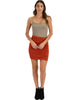 Keep It Moving Ruched Rust Pencil Skirt - Full Image