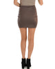 Keep It Moving Ruched Taupe Pencil Skirt - Back Image