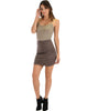 Keep It Moving Ruched Taupe Pencil Skirt - Full Image