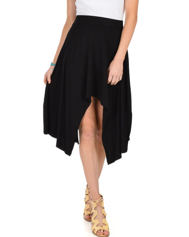 Breeze Away Raw Edge Black Skirt