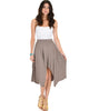 Breeze Away Raw Edge Taupe Skirt - Full Image