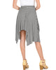 Breeze Away Raw Edge Black Striped Skirt - Back Image