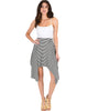 Breeze Away Raw Edge Black Striped Skirt - Full Image