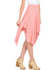 Breeze Away Raw Edge Coral Striped Skirt - Side Image